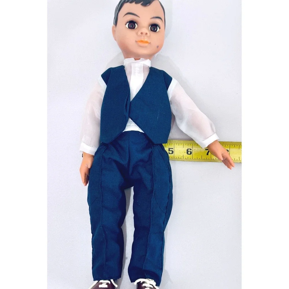 Vintage Dazl Dolls by Russ Boy Doll Formal Outfit Blue‎ Vest Pants Shoes